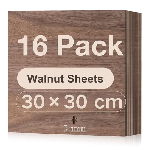 ROBOTIME Sperrholzplatte 3mm 16 Stück Walnuss Holzplatte Zuschnitt Nach Maß,Multiplex Platte Holz Laser Leimholzplatte Laserschnitt, CNC Router, Durchbrochenes 30CM*30CM ROBOTIME Sperrholzplatte 3mm 16 Stück Walnuss Holzplatte Zuschnitt Nach Maß,Multiplex Platte Holz Laser Leimholzplatte Laserschnitt, CNC Router, Durchbrochenes 30CM*30CM von ROBOTIME