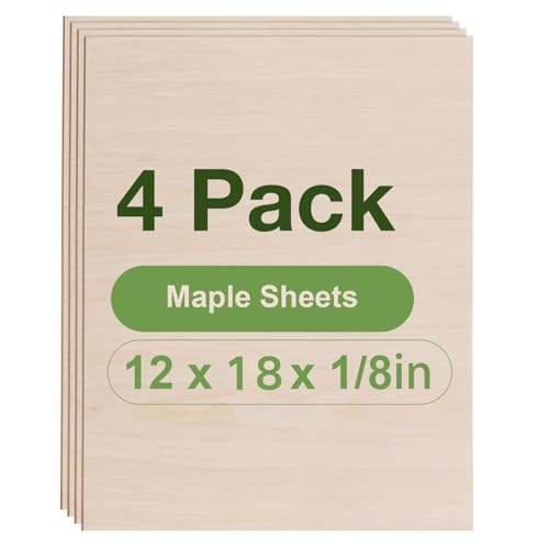 ROBOTIME Sperrholzplatte 3mm A3 Ahorn Holzplatte Zuschnitt Nach Maß,Multiplex Platte Holz Laser Leimholzplatte Laserschnitt, CNC Router, Durchbrochenes 6 Stück 30×42cm von ROBOTIME