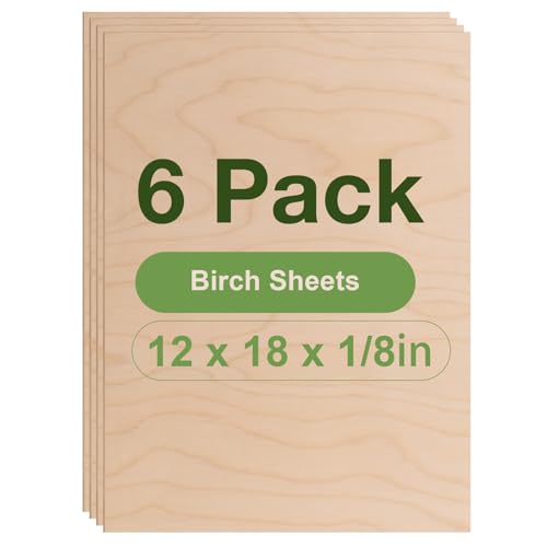 ROBOTIME Sperrholzplatte 3mm A3 Birke Holzplatte Zuschnitt Nach Maß,Multiplex Platte Holz Laser Leimholzplatte Laserschnitt, CNC Router, Durchbrochenes 6 Stück 30×42cm von ROBOTIME