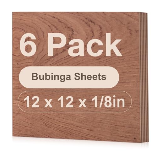 ROBOTIME Sperrholzplatte 3mm Bubinga Holzplatte Zuschnitt Nach Maß,Multiplex Platte Holz Laser Leimholzplatte Laserschnitt, CNC Router, Durchbrochenes 30CM*30CM 6 Stück von ROBOTIME