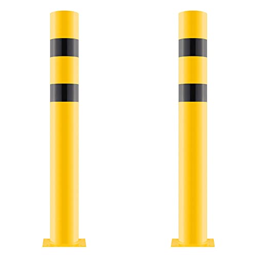 ROBUSTO BIGPACK 2 x Rammschutzpfosten XXL, zum Aufdübeln, gelb/schwarz, Stahl, Ø 15,9 cm, Art.-Nr. 609570 | Poller | Anfahrschutzpfosten | Rammschutzpoller von ROBUSTO