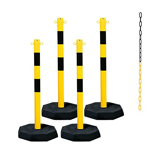 ROBUSTO Kettenpfostenset STAHL, 4 Stück, gelb/schwarz, mit 6 m Stahlkette, aus Stahl, Art.-Nr. 71665 von ROBUSTO