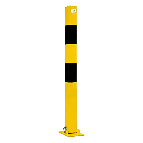 ROBUSTO Klapp-Pfosten gelb/schwarz, 7 x 7 cm, 100 cm hoch, zum Aufdübeln aus Stahl, Art.-Nr. 609521 von ROBUSTO