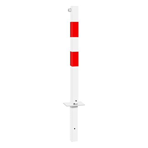 ROBUSTO Klapppfosten Vierkant, einbetonieren, abschließbar mit Vorhängeschloss, rot/weiß, aus Stahl, Art.-Nr. 37197 von ROBUSTO