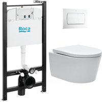 Active Pack wc Vorwandelement + sat spülrandlos wc und unsichtbare Befestigungen + weiße Platte (RocaActiveSATrimless-1-DE) - Swiss Aqua Technologies von SWISS AQUA TECHNOLOGIES