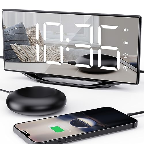 ROCAM Extra Loud Alarm Clock for Heavy Sleepers Adults, Vibrating Clock for Bedroom with USB Charger, 8.7" Large LED Mirror Display ROCAM Extra Loud Alarm Clock for Heavy Sleepers Adults, Vibrating Clock for Bedroom with USB Charger, 8.7" Large LED Mirror Display von ROCAM