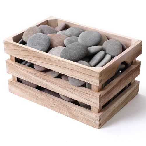 ROCART 100 Stück große Steine zum Malen, 5,7 - 10,2 cm, flache Malsteine für Kunst und Handwerk, natürliche glatte Flusssteine zum Malen, Freundlichkeitssteine, Dekoration, DIY, Bastelgeschenk von ROCART