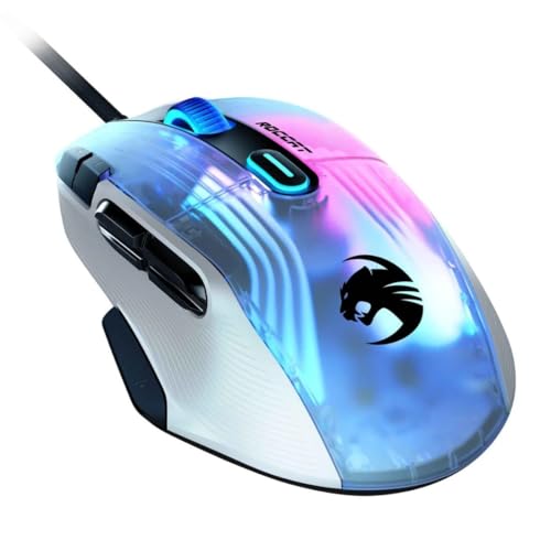 Roccat Kone XP PC USB Gaming Maus mit 3D AIMO RGB Beleuchtung, 19K DPI Optischer Sensor, 4D Krystal Scroll Wheel, Multi-Button Design, kabelgebundene Computermaus - Weiß Roccat Kone XP PC USB Gaming Maus mit 3D AIMO RGB Beleuchtung, 19K DPI Optischer Sensor, 4D Krystal Scroll Wheel, Multi-Button Design, kabelgebundene Computermaus - Weiß von ROCCAT