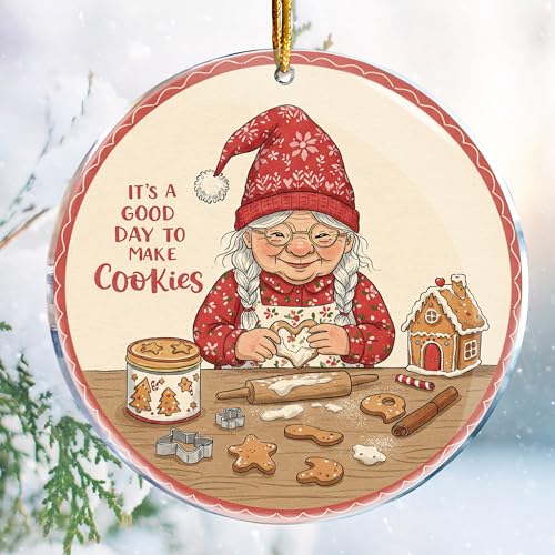 Weihnachtsschmuck – 9,1 cm Acryl, doppelseitiger Druck (It's a Good Day to Make Cookies 2 – Geschenk für Frauen, Mutter, Kochliebhaber) von ROCI
