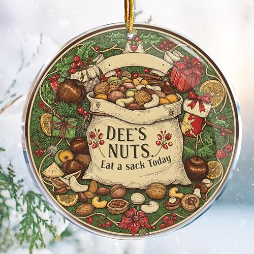 Weihnachtsschmuck – 9,1 cm Acryl – Gag Nasty Naughty Gifts – weißer Elefant – Strumpffüller (Dees Nuts Eat a Stack Today 2 – lustiger Erwachsener) von ROCI