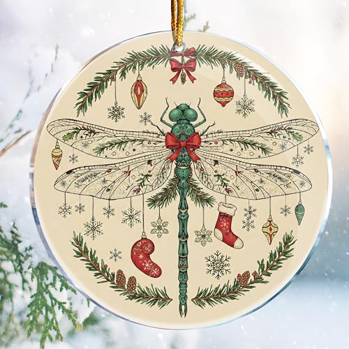 Weihnachtsschmuck – 9,1 cm Acryl – Gag Nasty Naughty Gifts – weißer Elefant – Strumpffüller (Libelle – Heimdekoration – Urlaubsgeschenkideen – Geschenkaustausch – flatternde Libelle) von ROCI