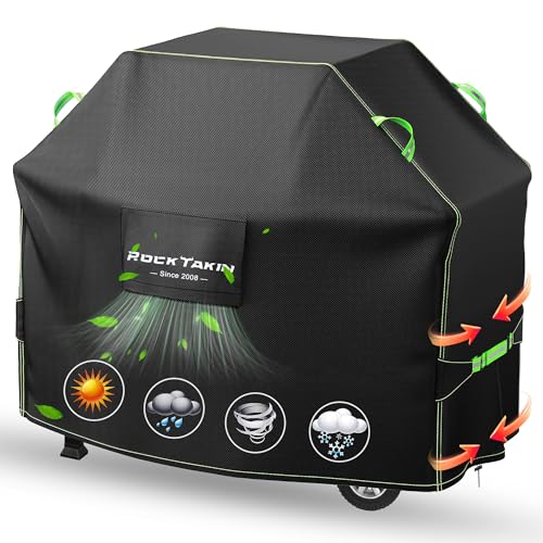 ROCKTAKIN Grillabdeckung Wetterfest 140 cm, 420D Grill Abdeckung für UV Winddichte für Weber Char-Broil Nexgrill und Mehr von ROCK TAKIN