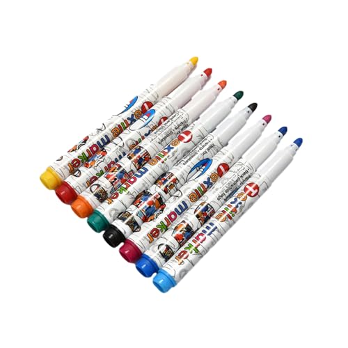 Stoffmarker Stifte Set, 8 ungiftige, Marker für Kleidung, dokumentenechte und permanente Stoffmalfarbe feine Spitze Textilmarkierstifte, lichtbeständige permanente Kleidungsmarker für T-Shirts, Stoffmarker Stifte Set, 8 ungiftige, Marker für Kleidung, dokumentenechte und permanente Stoffmalfarbe feine Spitze Textilmarkierstifte, lichtbeständige permanente Kleidungsmarker für T-Shirts, von ROCKIA