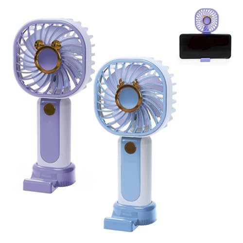 ROCKING GIFTS 2er-Set Handventilator mit Smartphone-Halterung, USB-Ladegerät, Lila und Blau, 3 Geschwindigkeiten, 17 cm ROCKING GIFTS 2er-Set Handventilator mit Smartphone-Halterung, USB-Ladegerät, Lila und Blau, 3 Geschwindigkeiten, 17 cm von ROCKING GIFTS
