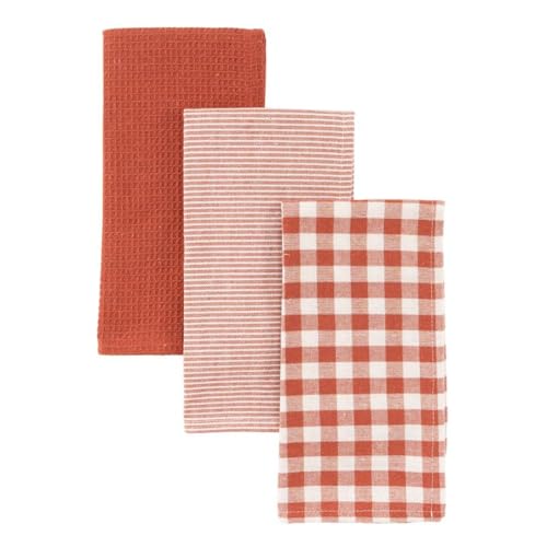 ROCKING GIFTS 3er-Set Geschirrtücher aus Baumwolle, Orange und Weiß, 50 x 50 cm ROCKING GIFTS 3er-Set Geschirrtücher aus Baumwolle, Orange und Weiß, 50 x 50 cm von ROCKING GIFTS