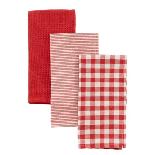 ROCKING GIFTS 3er-Set Geschirrtücher aus Baumwolle, Rot und Weiß, 50 x 50 cm ROCKING GIFTS 3er-Set Geschirrtücher aus Baumwolle, Rot und Weiß, 50 x 50 cm von ROCKING GIFTS