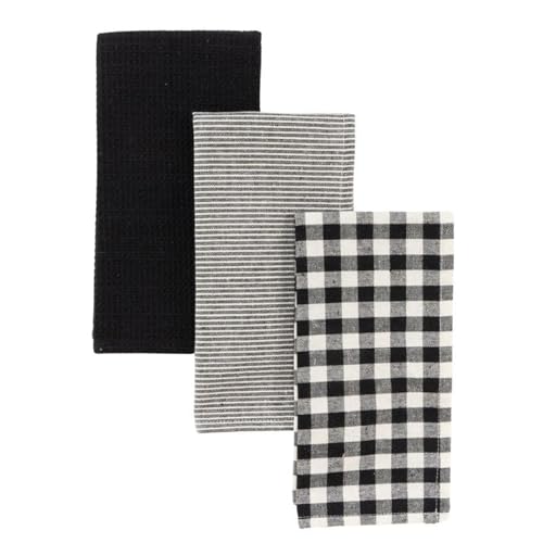 ROCKING GIFTS 3er-Set Geschirrtücher aus Baumwolle, Schwarz und Weiß, 50 x 50 cm ROCKING GIFTS 3er-Set Geschirrtücher aus Baumwolle, Schwarz und Weiß, 50 x 50 cm von ROCKING GIFTS
