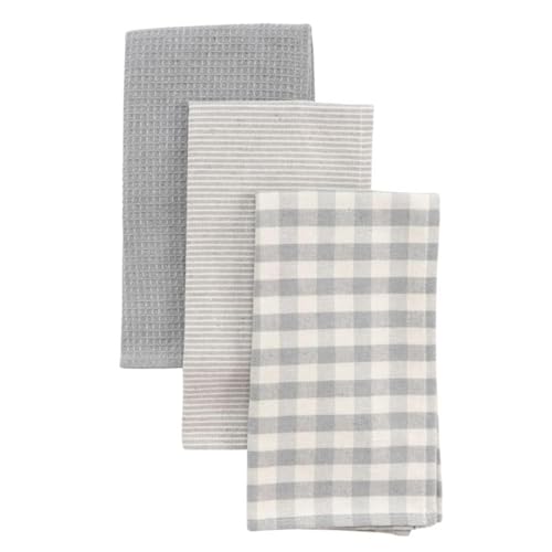 ROCKING GIFTS 3er-Set Geschirrtücher aus Baumwolle, grau und weiß, 50 x 50 cm ROCKING GIFTS 3er-Set Geschirrtücher aus Baumwolle, grau und weiß, 50 x 50 cm von ROCKING GIFTS