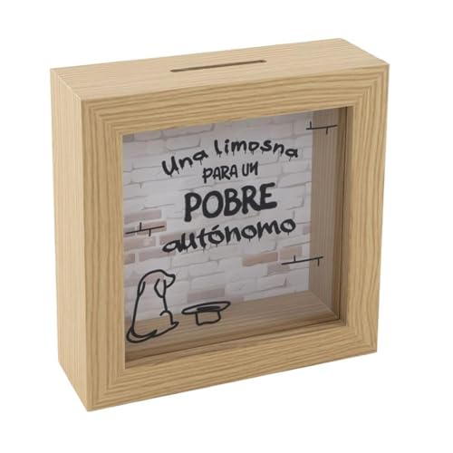 ROCKING GIFTS Autonome Spardose aus Holz, 15 x 15 x 5 cm, Spardose, Geldbeutel, dekoratives Geschenk für Kinder von ROCKING GIFTS