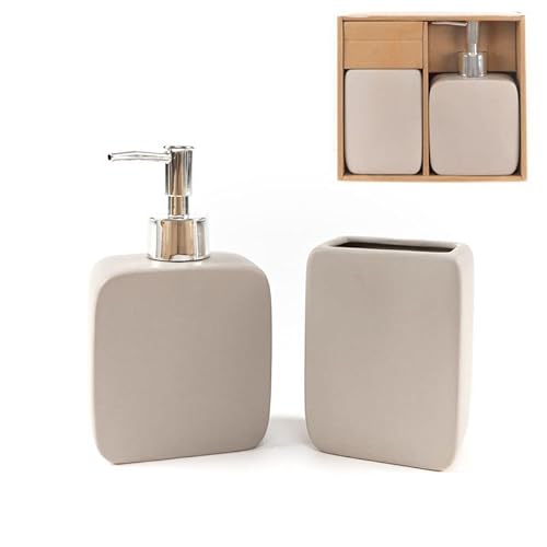 ROCKING GIFTS Badezimmer-Set, 2-teilig, nat¸rliche Seifenschale und Glas, Keramik, 17 cm ROCKING GIFTS Badezimmer-Set, 2-teilig, nat¸rliche Seifenschale und Glas, Keramik, 17 cm von ROCKING GIFTS
