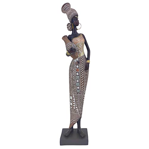 ROCKING GIFTS Dekorative Figur Afrikanische Frau aus Harz, ethnische Dekoration, 34 cm von ROCKING GIFTS