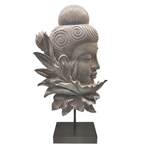 ROCKING GIFTS Dekorative Figur Buddha-Kopf aus Harz auf Sockel, 42 cm, Ethnische Dekoration, Meditation von ROCKING GIFTS