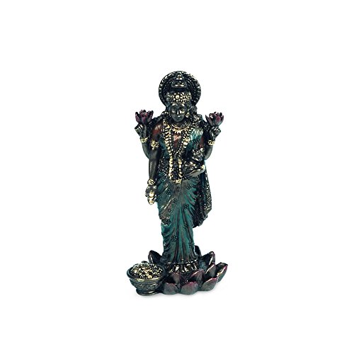 ROCKING GIFTS Dekorative Figur Buddhistisches Harz Lakshmi 8 cm, Figuren und Statuengöttin Ganesha Hindu, Salondekoration, Raum, Zuhause, indische Figuren von ROCKING GIFTS