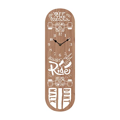 ROCKING GIFTS Dekorative Wanduhr Großes MDF-Holz Skateboard, Braun, Moderne Wanddekoration für Skater, 70 cm ROCKING GIFTS Dekorative Wanduhr Großes MDF-Holz Skateboard, Braun, Moderne Wanddekoration für Skater, 70 cm von ROCKING GIFTS