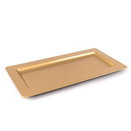ROCKING GIFTS Dekoratives Tablett, rechteckig, groß, 36 x 17 cm, Kunststoff, goldfarben, Organisation, Aufbewahrung, Service von ROCKING GIFTS