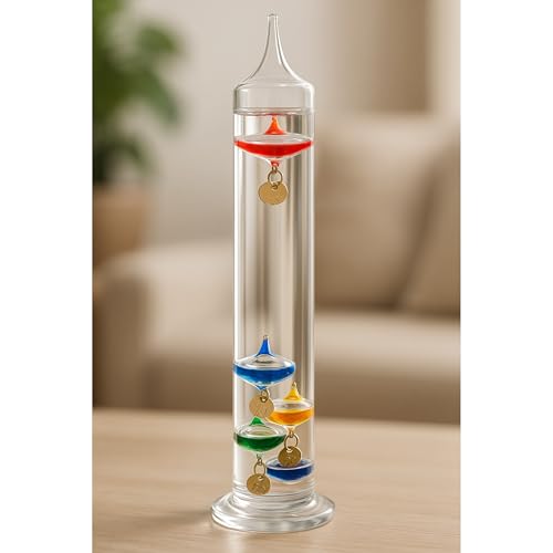 ROCKING GIFTS Galileo Thermometer Glasröhre 22 cm, für drinnen oder draußen, analog, schwimmende Kugeln Farben ROCKING GIFTS Galileo Thermometer Glasröhre 22 cm, für drinnen oder draußen, analog, schwimmende Kugeln Farben von ROCKING GIFTS