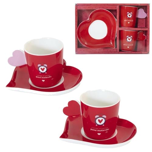 ROCKING GIFTS Kaffeeservice aus Keramik, 2 x 100 ml von ROCKING GIFTS