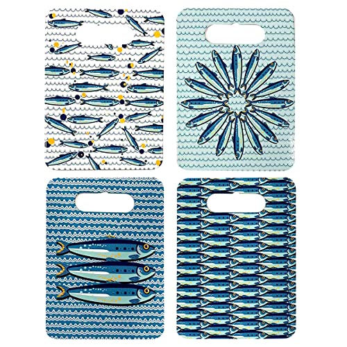 ROCKING GIFTS Keramikuntersetzer mit blauem Fischdesign, sortiertes Modell (1 Stück), Original-Schneidebrett-Tablett, 24 cm von ROCKING GIFTS