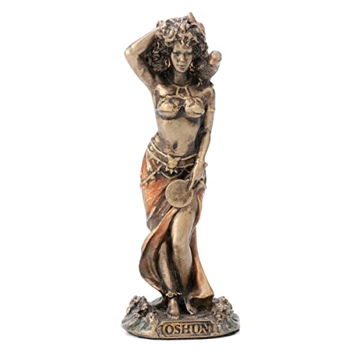 ROCKING GIFTS Klassische dekorative Figur Oshun Göttin der Liebe, Schönheit und Ehe, Kunstharz mit Bronze-Effekt, afrikanische Yoruba-Mythologie-Skulptur, 9 cm von ROCKING GIFTS