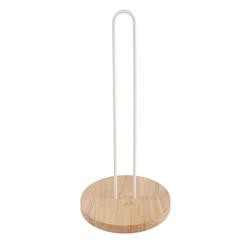 ROCKING GIFTS Küchenrollenhalter aus weißem Metall und braunem Holz, 33 cm von ROCKING GIFTS