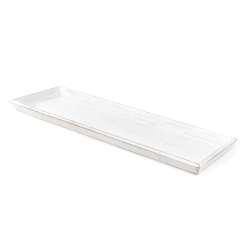 ROCKING GIFTS Mitteltablett, rechteckig, weiß, gebeizt, 56 x 15 cm, Holz von ROCKING GIFTS