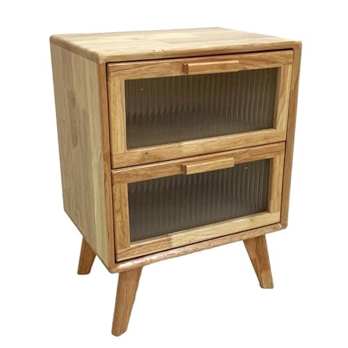 ROCKING GIFTS Nachttisch aus braunem Holz mit 2 Glasschubladen, Beistelltisch für Schlafzimmer und Wohnzimmer, 54 cm ROCKING GIFTS Nachttisch aus braunem Holz mit 2 Glasschubladen, Beistelltisch für Schlafzimmer und Wohnzimmer, 54 cm von ROCKING GIFTS