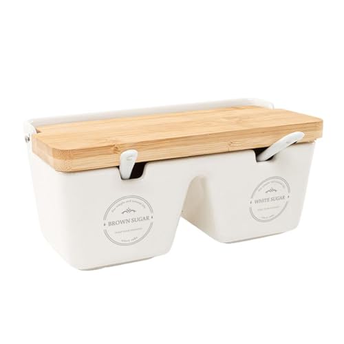 ROCKING GIFTS Royal Kitchen Doppelzuckerdose mit Löffel: Keramik, 19 x 9 cm, Zuckeraufbewahrung, Küche, elegant, modernes Design ROCKING GIFTS Royal Kitchen Doppelzuckerdose mit Löffel: Keramik, 19 x 9 cm, Zuckeraufbewahrung, Küche, elegant, modernes Design von ROCKING GIFTS