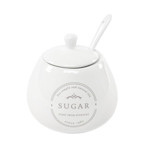 ROCKING GIFTS Royal Kitchen Zuckerdose mit Löffel: Keramik, 9 cm, Zuckeraufbewahrung, Küche, elegant, dekorativ von ROCKING GIFTS