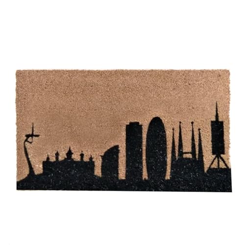 ROCKING GIFTS Rutschfeste Fußmatte, Skyline Barcelona, 40 x 70 cm, Eingang außen und innen, Kokosfaser, robust ROCKING GIFTS Rutschfeste Fußmatte, Skyline Barcelona, 40 x 70 cm, Eingang außen und innen, Kokosfaser, robust von ROCKING GIFTS