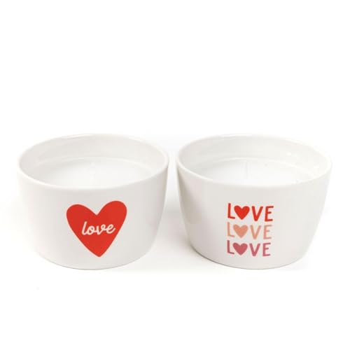 ROCKING GIFTS Set mit 2 Kerzen im Glas, Valentinstag, weiße Keramik, Dekoration für Zuhause ROCKING GIFTS Set mit 2 Kerzen im Glas, Valentinstag, weiße Keramik, Dekoration für Zuhause von ROCKING GIFTS