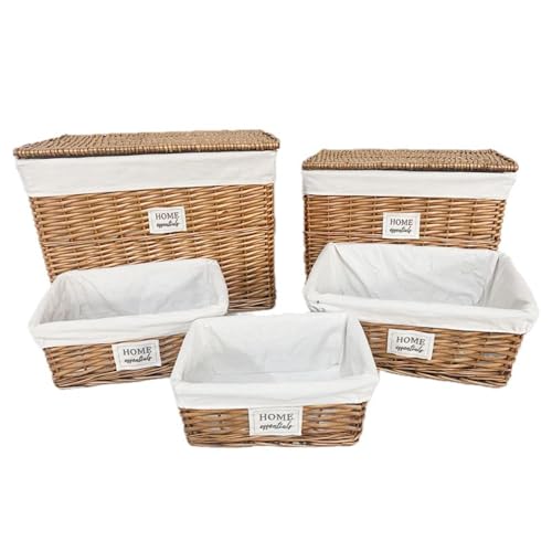 ROCKING GIFTS Set mit 2 Truhen mit 3 Weidenkörben, 56 x 48 x 42 cm, Aufbewahrungskörbe ROCKING GIFTS Set mit 2 Truhen mit 3 Weidenkörben, 56 x 48 x 42 cm, Aufbewahrungskörbe von ROCKING GIFTS