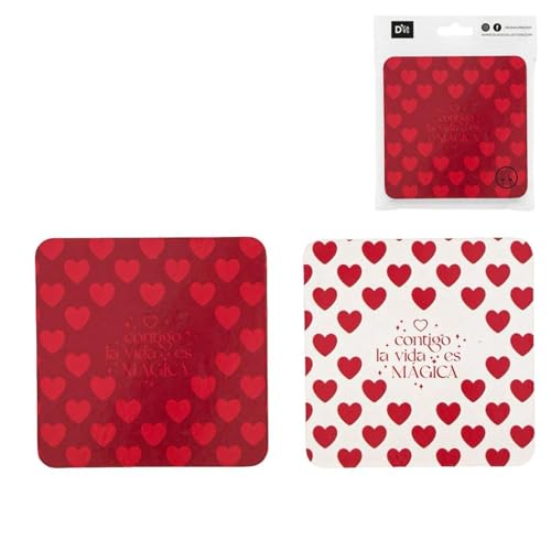 ROCKING GIFTS Set mit 2 Untersetzern mit Magnet für Metalltisch, Herzen zum Valentinstag auf Spanisch, rutschfest, 9 cm ROCKING GIFTS Set mit 2 Untersetzern mit Magnet für Metalltisch, Herzen zum Valentinstag auf Spanisch, rutschfest, 9 cm von ROCKING GIFTS