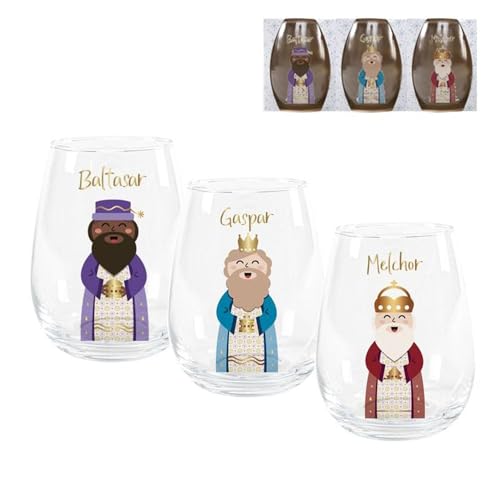 ROCKING GIFTS Set mit 3 Gläsern aus Glas der Heiligen Drei Könige, Weihnachtsdekoration, Fassungsvermögen 520 ml, 25 cm ROCKING GIFTS Set mit 3 Gläsern aus Glas der Heiligen Drei Könige, Weihnachtsdekoration, Fassungsvermögen 520 ml, 25 cm von ROCKING GIFTS