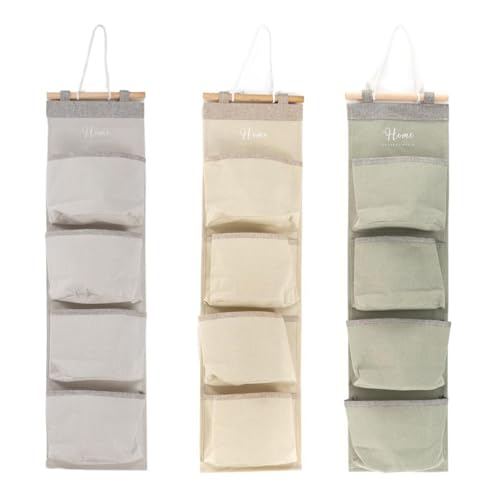 ROCKING GIFTS Set mit 3 Organizern aus Stoff zum Aufhängen an der Wand, 4 Taschen, Grau / Gelb / Grün, Aufbewahrungstasche für Tür und Schrank, 75 cm ROCKING GIFTS Set mit 3 Organizern aus Stoff zum Aufhängen an der Wand, 4 Taschen, Grau / Gelb / Grün, Aufbewahrungstasche für Tür und Schrank, 75 cm von ROCKING GIFTS