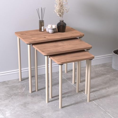 ROCKING GIFTS Set mit 3 kleinen, rechteckigen Beistelltischen aus braunem Holz, 3 Größen, stapelbar, dekorativer Couchtisch für Wohnzimmer, 51 cm ROCKING GIFTS Set mit 3 kleinen, rechteckigen Beistelltischen aus braunem Holz, 3 Größen, stapelbar, dekorativer Couchtisch für Wohnzimmer, 51 cm von ROCKING GIFTS