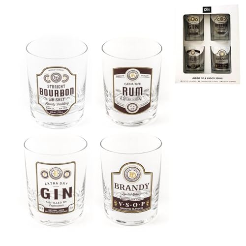 ROCKING GIFTS Set mit 4 Gläsern 350 ml aus Glas für Likör, Vintage-Stil ROCKING GIFTS Set mit 4 Gläsern 350 ml aus Glas für Likör, Vintage-Stil von ROCKING GIFTS
