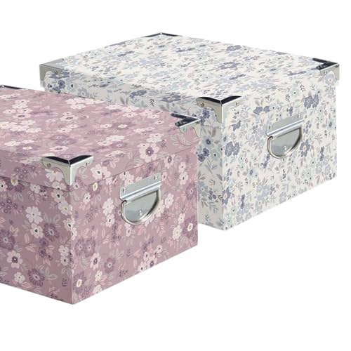 ROCKING GIFTS Set mit 6 Schachteln aus Karton, 2 Modelle mit Blumen, Rosa, 50 x 35 x 20 cm, Papier zur Aufbewahrung ROCKING GIFTS Set mit 6 Schachteln aus Karton, 2 Modelle mit Blumen, Rosa, 50 x 35 x 20 cm, Papier zur Aufbewahrung von ROCKING GIFTS