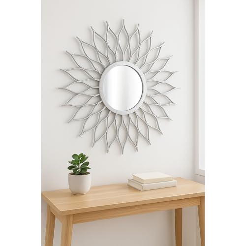 ROCKING GIFTS Silber Wand dekorativen Spiegel 50 cm Durchmesser zum Aufhängen ROCKING GIFTS Silber Wand dekorativen Spiegel 50 cm Durchmesser zum Aufhängen von ROCKING GIFTS
