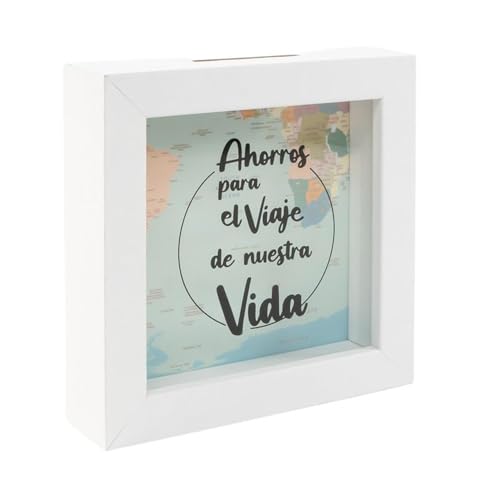 ROCKING GIFTS Spardose aus Holz, Reise, 15 x 15 x 5 cm, Spardose, Geschenk, Dekoration von ROCKING GIFTS