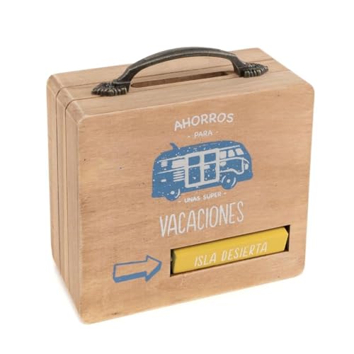 ROCKING GIFTS Spardose aus Holz, für den Urlaub, 15 x 7 x 15 cm, für Kinder, Geschenk, Dekoration für Kinder von ROCKING GIFTS